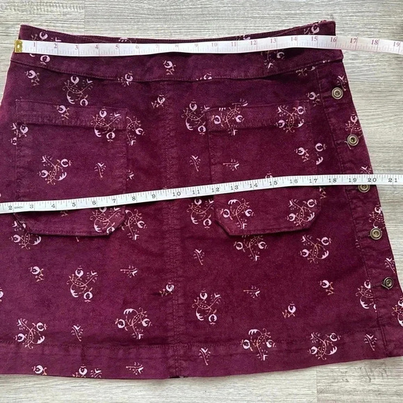 Free people floral mini skirt button down SZ 10 preppy - Picture 4 of 5